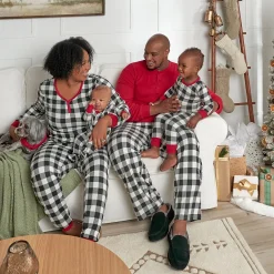 Baby & Toddler Neutral Buffalo Plaid Hacci Snug Fit Footed Pajamas