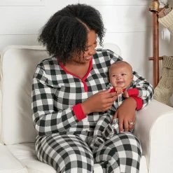Baby & Toddler Neutral Buffalo Plaid Hacci Snug Fit Footed Pajamas