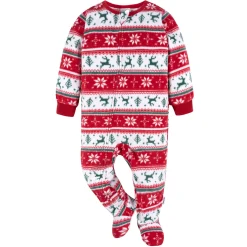 Baby & Toddler Neutral Deer Fairisle Footed Fleece Pajamas