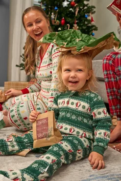 Baby & Toddler Neutral Green Fair Isle Footed Fleece Pajamas