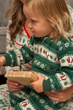 Baby & Toddler Neutral Green Fair Isle Footed Fleece Pajamas