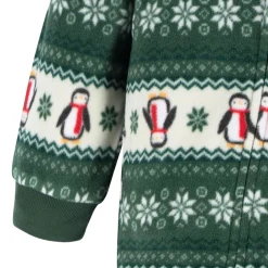 Baby & Toddler Neutral Green Fair Isle Footed Fleece Pajamas