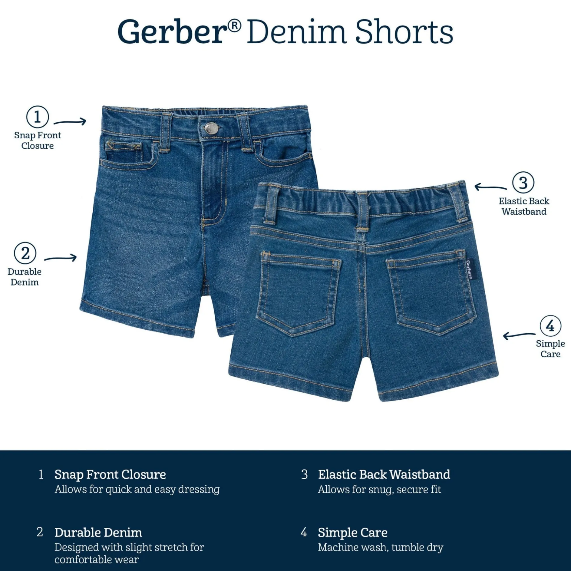 Baby & Toddler Neutral Light Wash Denim Shorts