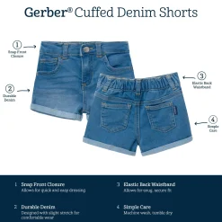 Baby & Toddler Neutral Light Wash Cuffed Denim Shorts