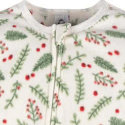 Baby & Toddler Neutral Mistletoe Footed Fleece Pajamas