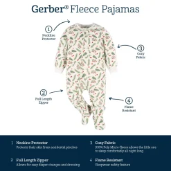 Baby & Toddler Neutral Mistletoe Footed Fleece Pajamas