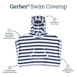 Baby & Toddler Neutral Navy Stripe Hooded Swim Coverup