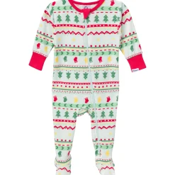 Baby & Toddler Neutral Oh What Fun Fair Isle Hacci Snug Fit Footed Pajamas