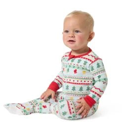 Baby & Toddler Neutral Oh What Fun Fair Isle Hacci Snug Fit Footed Pajamas