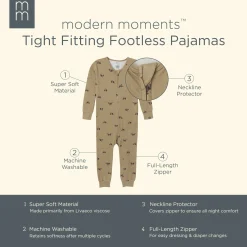 Baby & Toddler Neutral Olive Scooters Snug Fit Footless Pajamas