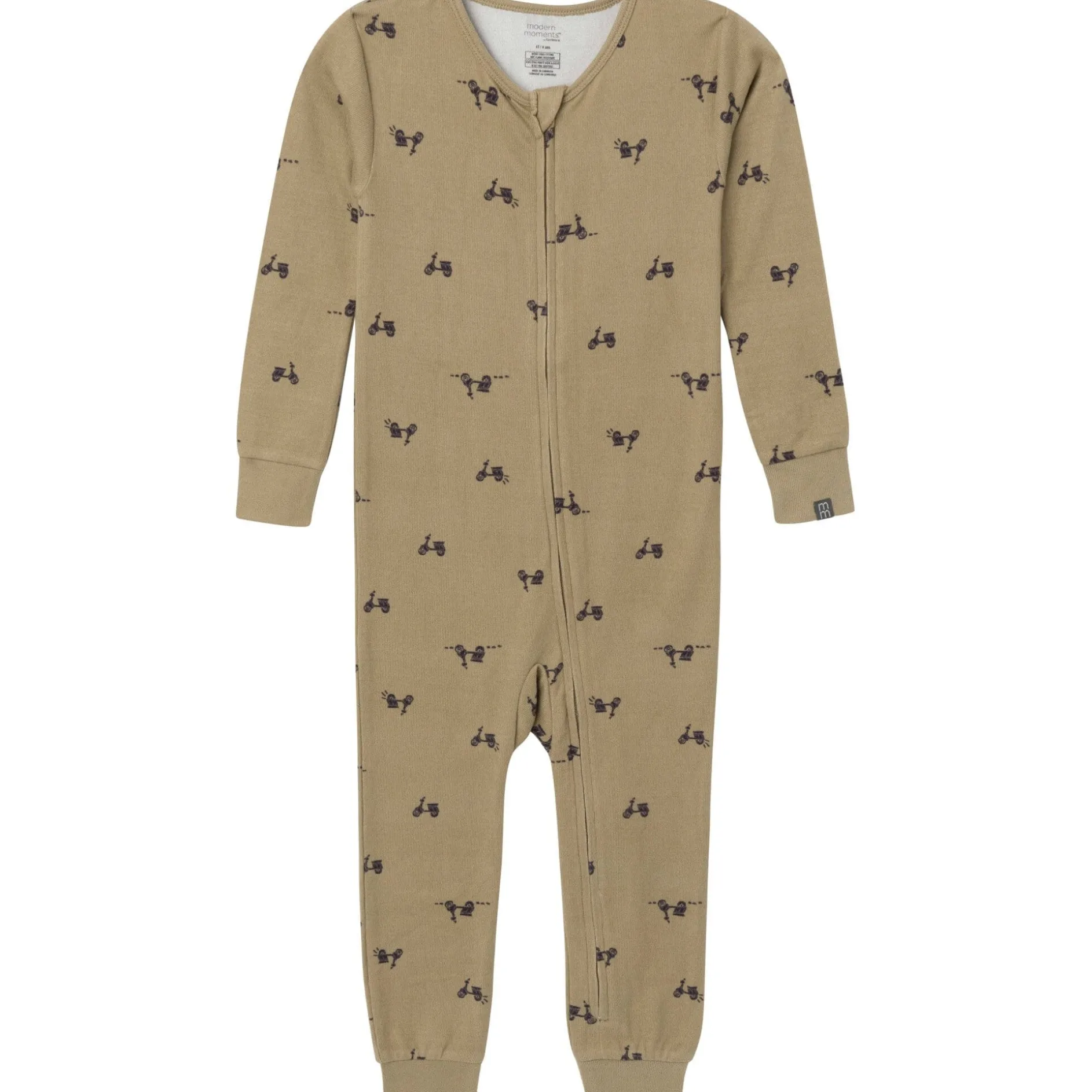 Baby & Toddler Neutral Olive Scooters Snug Fit Footless Pajamas