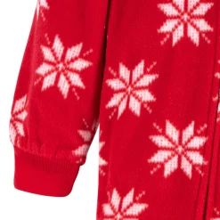 Baby & Toddler Neutral Red Snowflakes Footed Fleece Pajamas