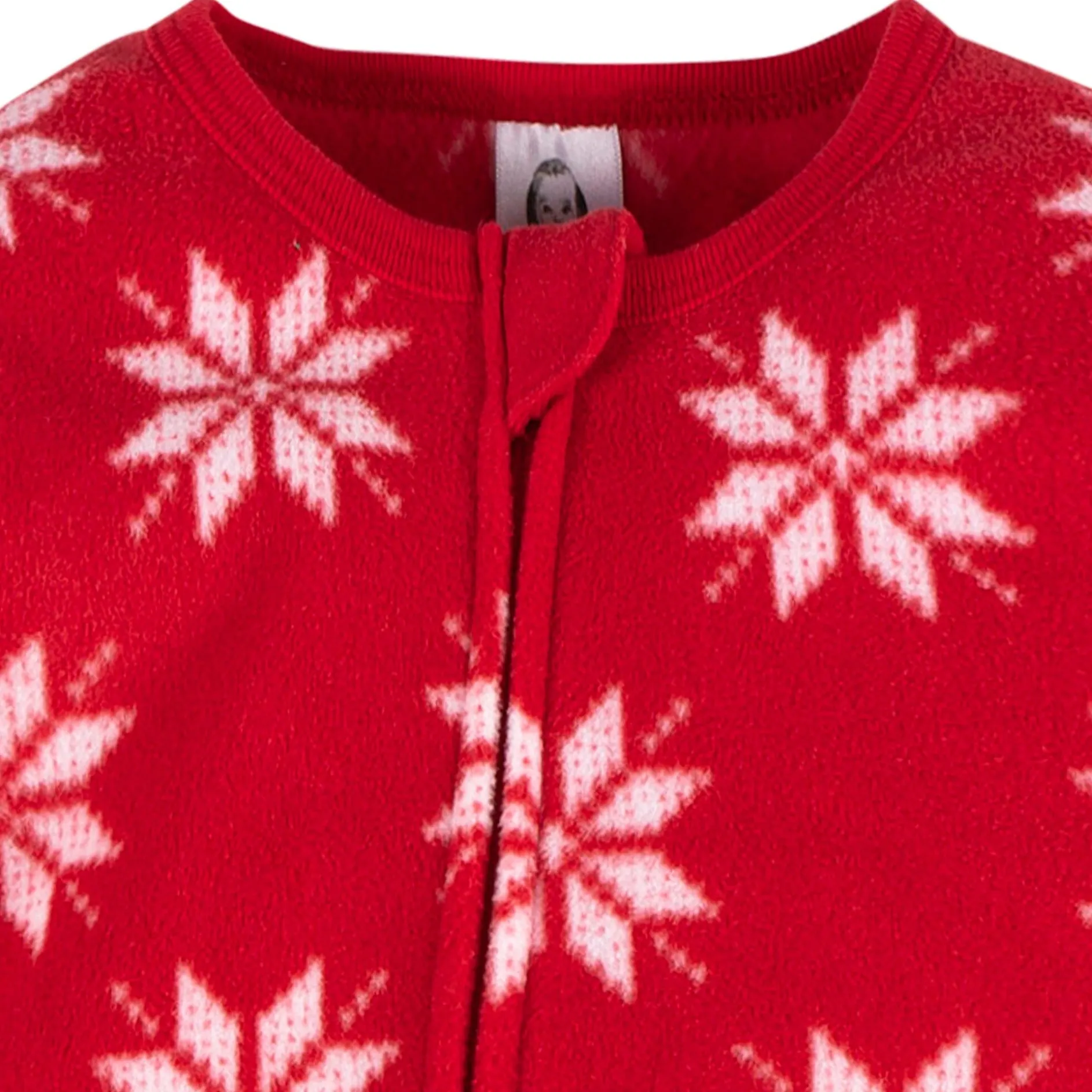 Baby & Toddler Neutral Red Snowflakes Footed Fleece Pajamas