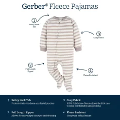 Baby & Toddler Neutral Safari Animals Footed Fleece Pajamas