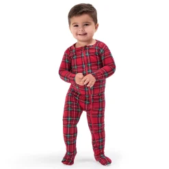 Baby & Toddler Neutral Stewart Plaid Hacci Snug Fit Footed Pajamas