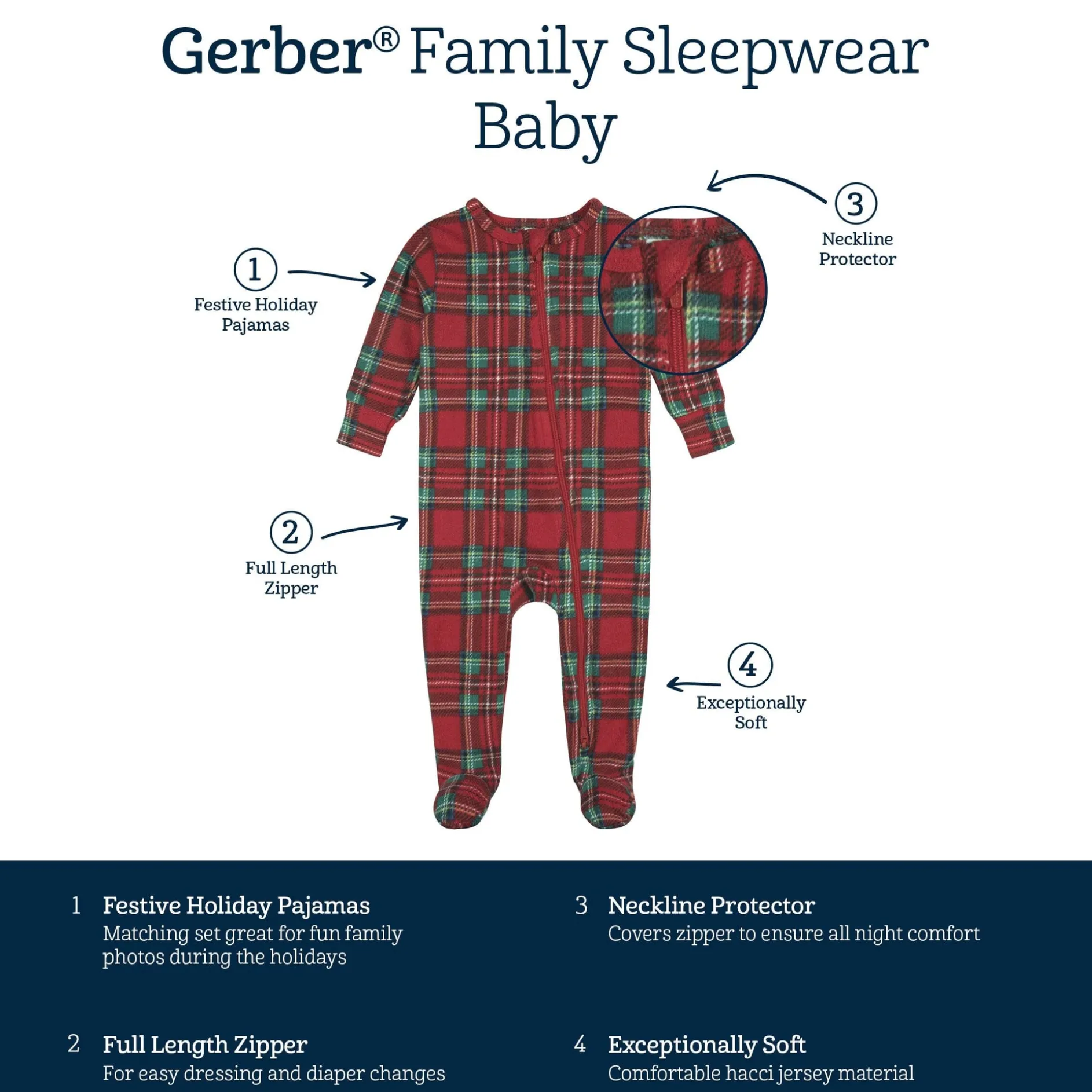 Baby & Toddler Neutral Stewart Plaid Hacci Snug Fit Footed Pajamas