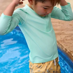 Baby & Toddler Neutral UPF 50+ Green Half Zip Rash Guard