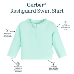 Baby & Toddler Neutral UPF 50+ Green Half Zip Rash Guard