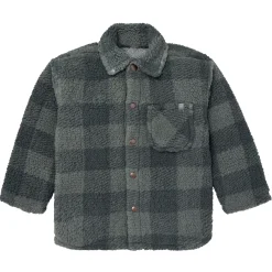 Boys Green Plaid Sherpa Jacket