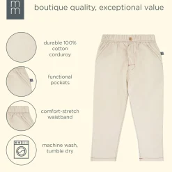 Boys Oyster Gray Corduroy Pants