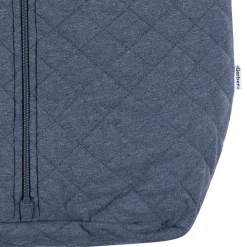 Embroidered Baby Boys Navy Heather Quilted Jersey Wearable Blanket
