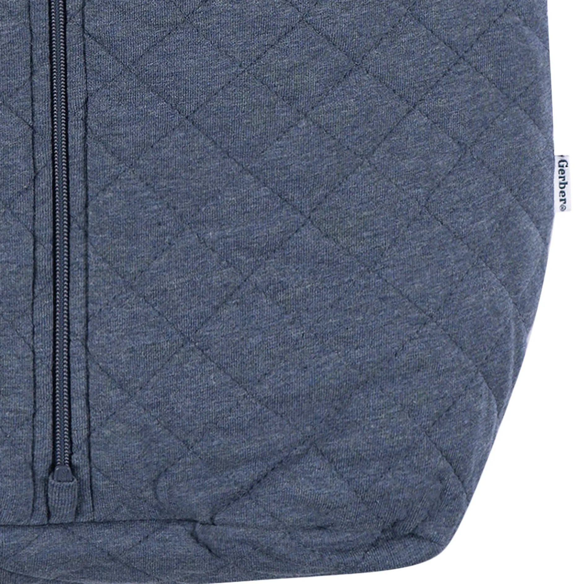 Embroidered Baby Boys Navy Heather Quilted Jersey Wearable Blanket