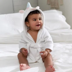 Embroidered Baby Girls Unicorn Robe
