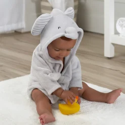Embroidered Baby Neutral Elephant Robe