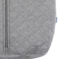 Embroidered Baby Neutral Grey Heather Quilted Jersey Wearable Blanket