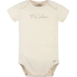 Embroidered Baby Neutral Natural Premium Short Sleeve Onesies® Bodysuit