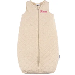 Embroidered Baby Neutral Oatmeal Heather Quilted Jersey Wearable Blanket