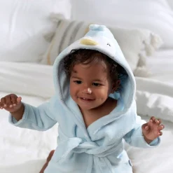 Embroidered Baby Neutral Penguin Robe