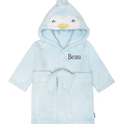 Embroidered Baby Neutral Penguin Robe