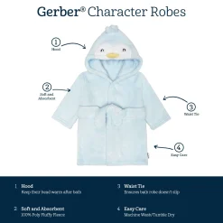 Embroidered Baby Neutral Penguin Robe