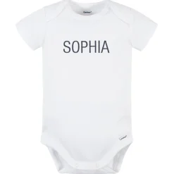 Embroidered Baby Neutral White Premium Short Sleeve Onesies® Bodysuit