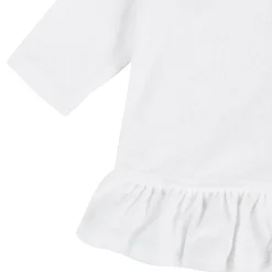Embroidered Baby & Toddler Girls White Hooded Zip Front Terry Swim Coverup