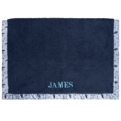 Embroidered Coastal Calm Plush Blanket