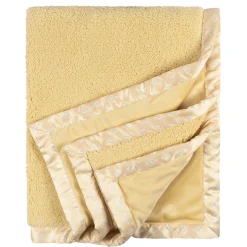 Embroidered Geo Trim Plush Blanket