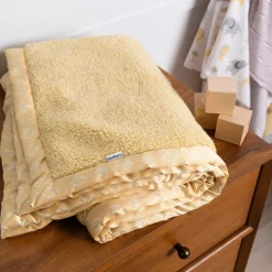 Embroidered Geo Trim Plush Blanket