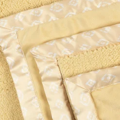 Embroidered Geo Trim Plush Blanket