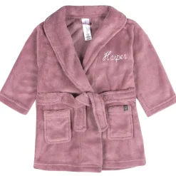 Embroidered Infant & Toddler Girls Rose Shawl Collar Robe