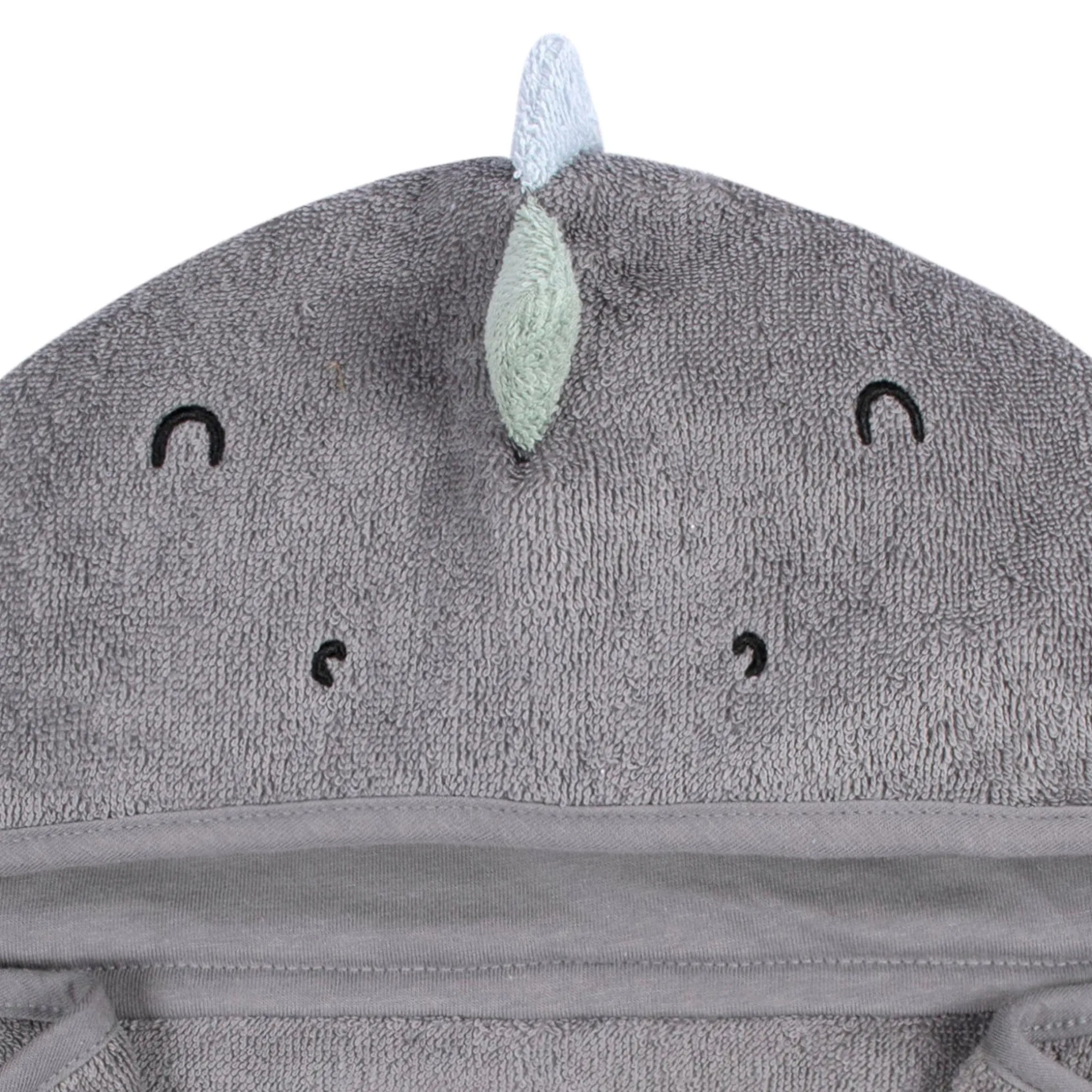 Embroidered 4-Piece Baby Boys Charcoal Dino Towel & Washcloths Set