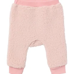 Embroidered 2-Piece Baby Girls Light Pink Sherpa Drop Shoulder Top & Pants