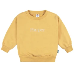 Embroidered 2-Piece Infant & Toddler Neutral Yellow Sweatshirt & Pant Set