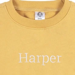 Embroidered 2-Piece Infant & Toddler Neutral Yellow Sweatshirt & Pant Set