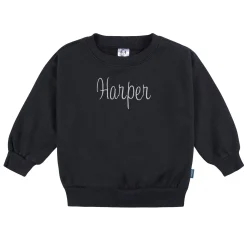 Embroidered 2-Piece Infant & Toddler Neutral Black Sweatshirt & Pant Set