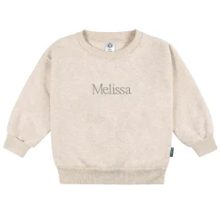 Embroidered 2-Piece Infant & Toddler Neutral Oatmeal Heather Sweatshirt & Pant Set