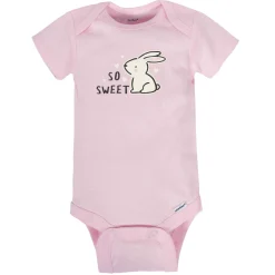 Gerber® 8-pack Baby Girls' Bunny Short Sleeve Onesies® Bodysuits