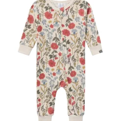 Girls Off-White Floral Snug Fit Footless Pajamas