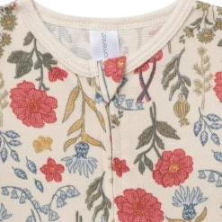 Girls Off-White Floral Snug Fit Footless Pajamas
